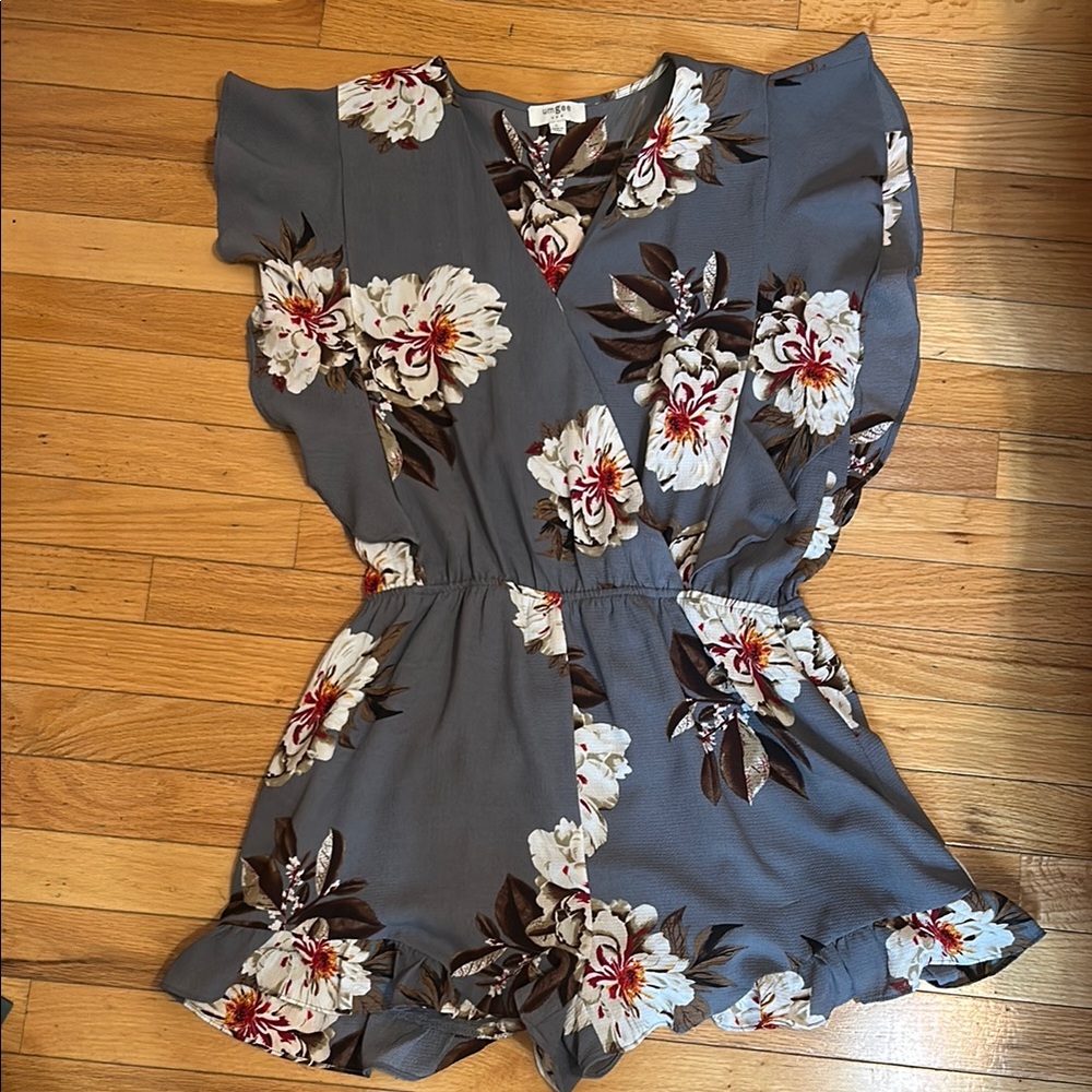 Umgee Gray Floral Dress